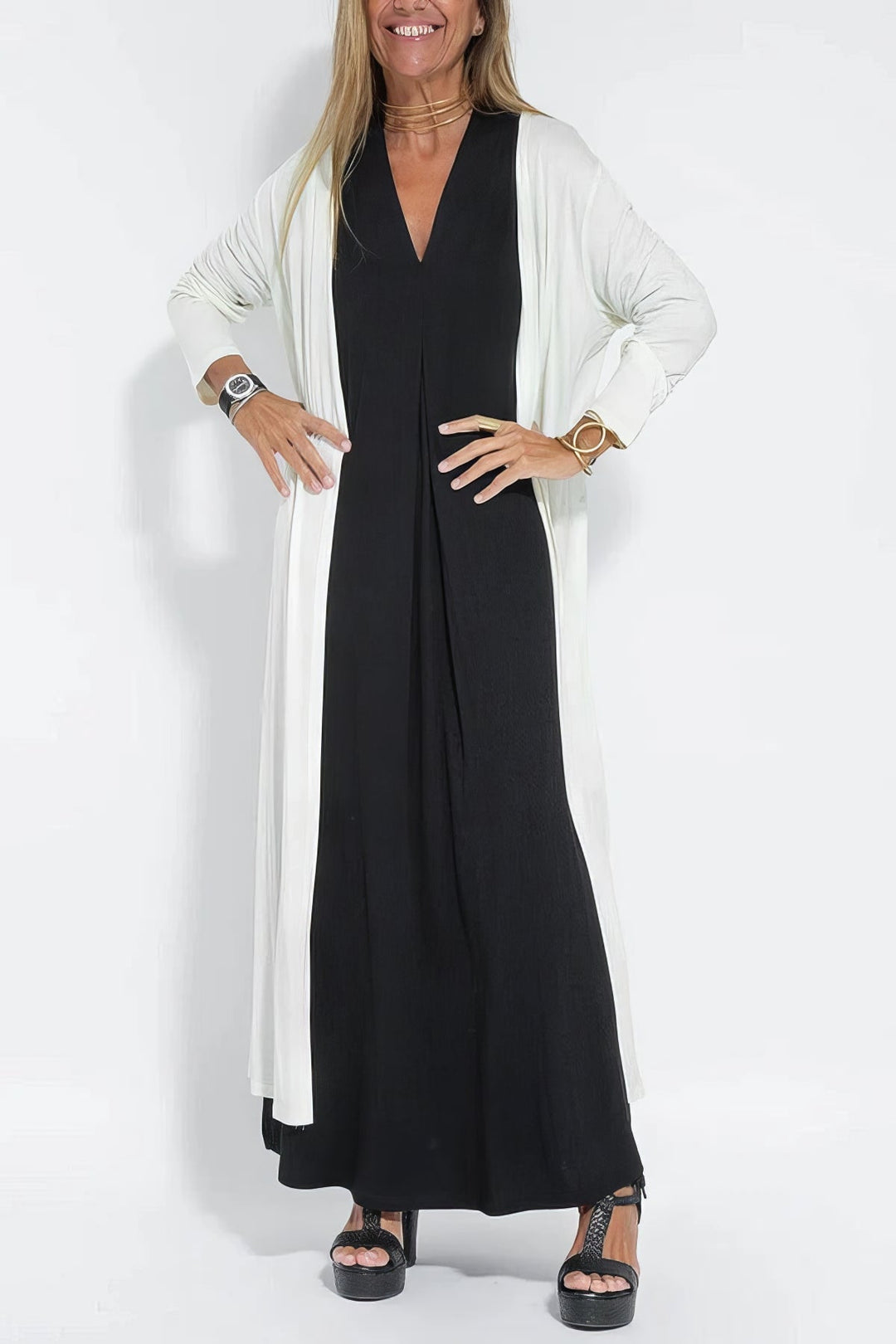 Women's Dress  | Layered Maxi with Cardigan