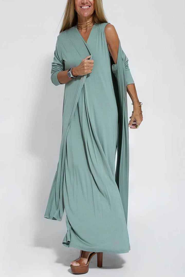 Women's Dress  | Layered Maxi with Cardigan